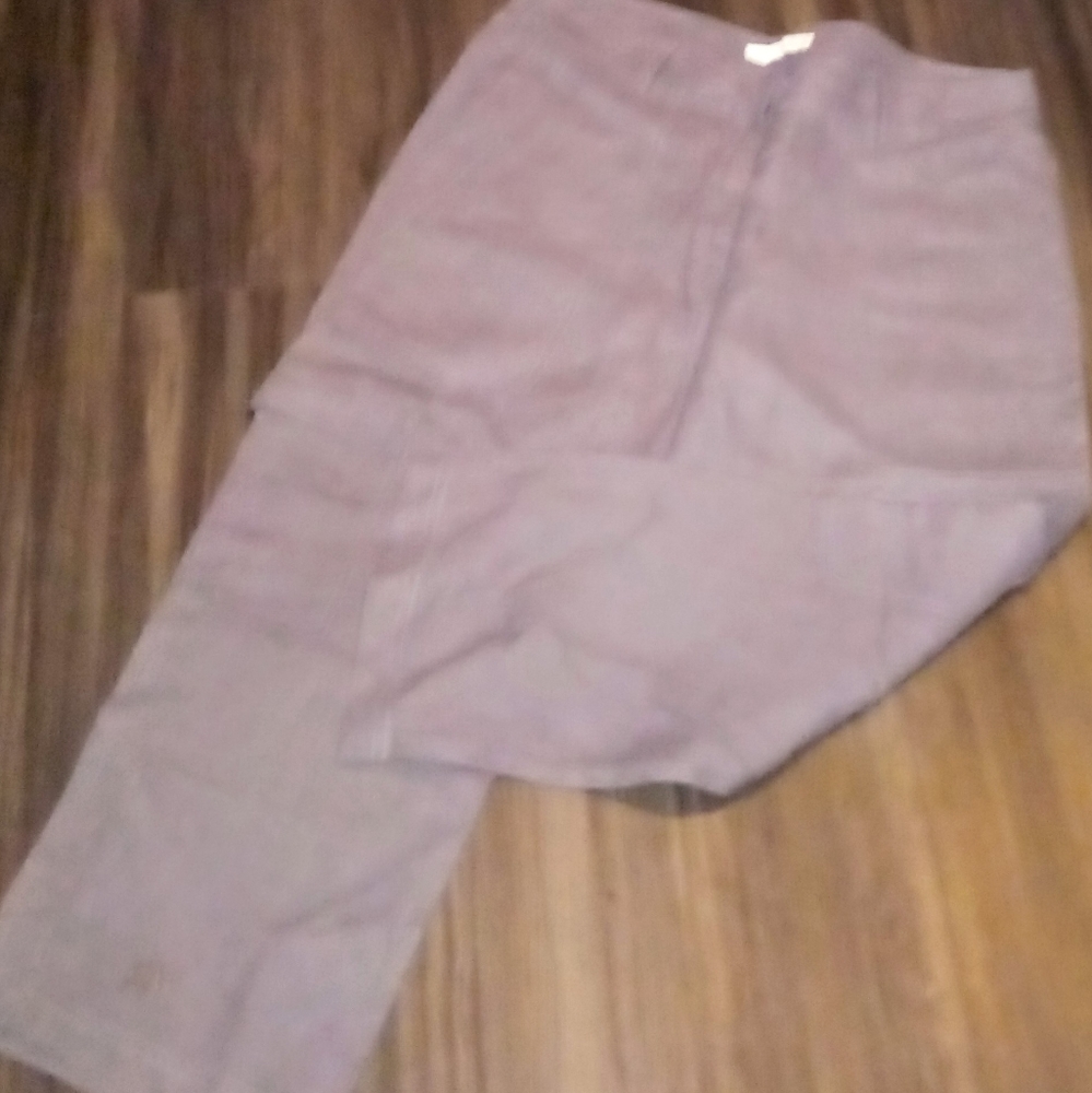 EILEEN FISHER Gray Organic Linen Capri Pants
